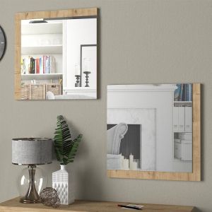 Set/2 Charles wall mirrors in sonoma color - 60x60cm