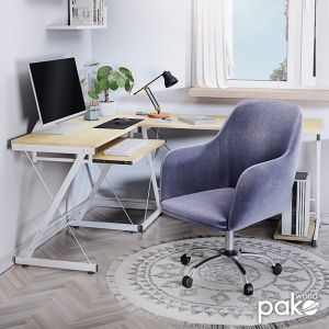 Levi computer desk with Mdf top, oak color, 158x120x73cm
