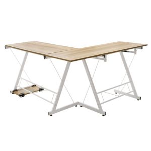 Levi computer desk with Mdf top, oak color, 158x120x73cm