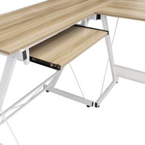 Levi computer desk with Mdf top, oak color, 158x120x73cm
