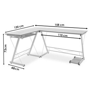 Levi computer desk with Mdf top, oak color, 158x120x73cm