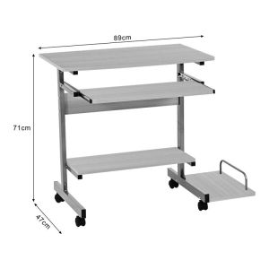 Veronce computer desk in natural color with metal frame 89x47x71cm