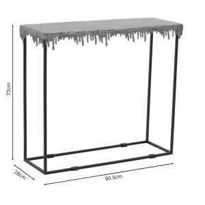 Console Bulco metal gold-black 80.5x28x72cm