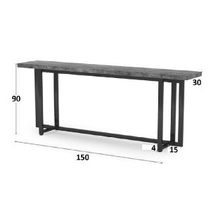 Dice console made of solid wood 150x30x90cm