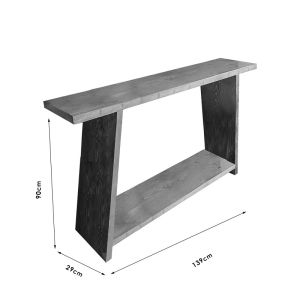 Console Edgar solid pine wood 35mm 139x29x90cm