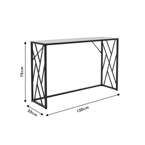 Console Ivy in walnut/black 120x35x75cm