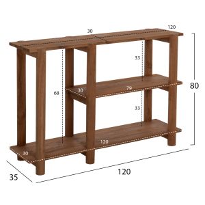 Конзола Kutai Hm9638 от масивно тиково дърво 120x35x80hcm