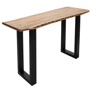 Console Lizard Slim solid acacia and black metal leg 140x45x75.5cm