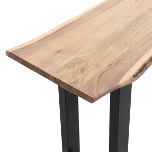 Console Lizard Slim solid acacia and black metal leg 140x45x75.5cm