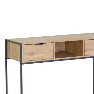Console Regando in oak color with black metal 100x35x80cm