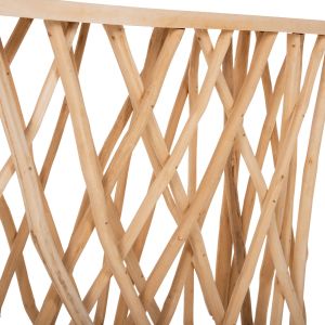 Конзола Rustic Style Naturally клони тиково дърво 3cm 121x36x75hcm Hm9805