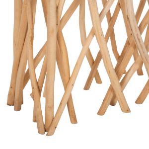 Конзола Rustic Style Naturally клони тиково дърво 3cm 121x36x75hcm Hm9805