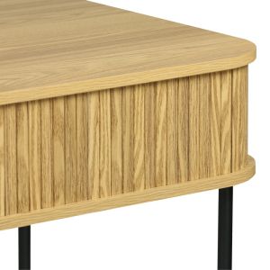 Scandi console mdf/metal in natural color with black metal legs 120x60x76.5cm