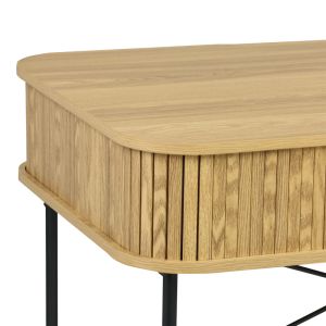 Scandi console mdf/metal in natural color with black metal legs 120x60x76.5cm