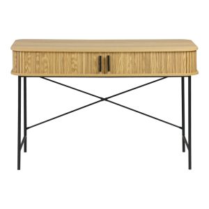 Scandi console mdf/metal in natural color with black metal legs 120x60x76.5cm