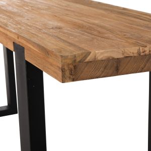 Конзола Shire Hm9800 от рециклирано тиково дърво с черни метални крака 240x50x90hcm