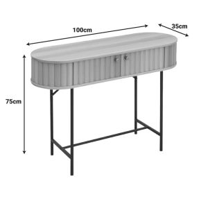 Console Zeplen Mdf-metal in oak color 100x35x75cm