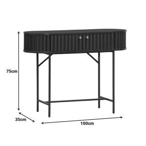 Console Zeplen Mdf-metal in black shade 100x35x75cm