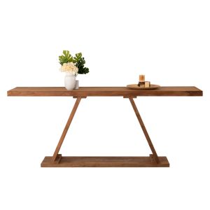 Конзола от тиково дърво Hm9555 в натурален цвят 220x50x90hcm