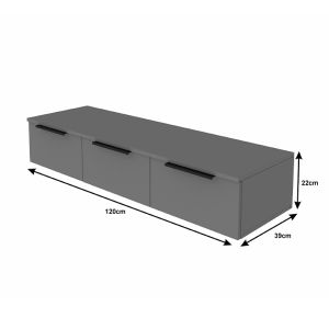 Конзола с 3 чекмеджета Doha в черен и дъбов цвят 120x39x22см