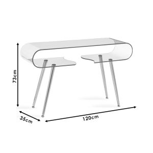Console table Gusto Clear Club tempered glass 10mm gold metal legs 120x35x73cm Glass Line