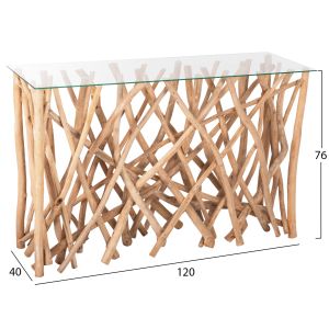 Конзолна маса Naturally от масивно тиково дърво Hm9373