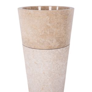 Conical marble sink in cream and white color D40x90hcmhm7808,02