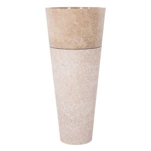 Conical marble sink in cream and white color D40x90hcmhm7808,02