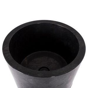 Conical sink made of black and gray marble D40x90hcmhm7808,01