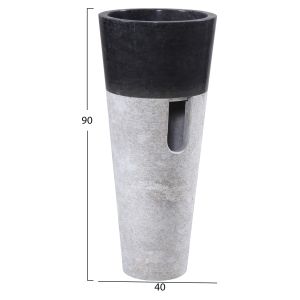 Conical sink made of black and gray marble D40x90hcmhm7808,01