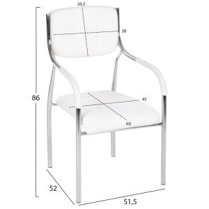 Conference office chair Hm1018,02 white artificial leather 54x52x87cm