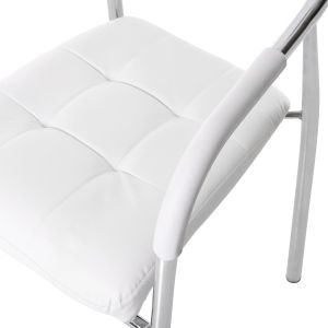 Conference office chair Hm1018,02 white artificial leather 54x52x87cm