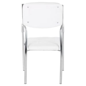 Conference office chair Hm1018,02 white artificial leather 54x52x87cm
