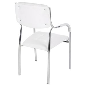 Conference office chair Hm1018,02 white artificial leather 54x52x87cm