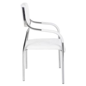 Conference office chair Hm1018,02 white artificial leather 54x52x87cm