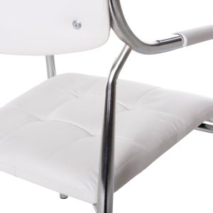 Conference office chair Hm1018,02 white artificial leather 54x52x87cm