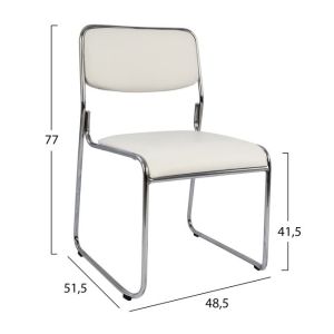 Conference office chair Hm1019.02 white color 48.5x51.5x77cm