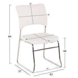 Conference chair, white 52x60x85cm Hm1071,02