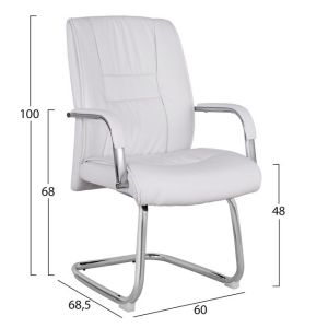 Conference chair, white color 58x72x98cm Hm1107,02