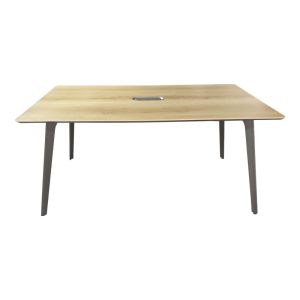 Conference table Denith dark gray-natural, 180x100x75cm