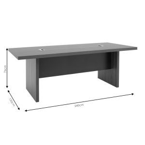 Conference table Oscar 5cm walnut/anthracite 240x120x76cm