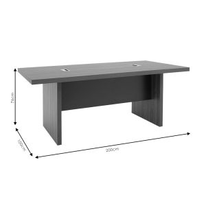 Conference table Oscar walnut/anthracite 200x100x76cm