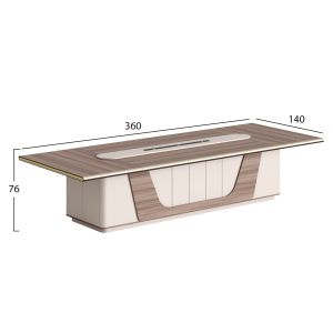 Conference table Superon Hm2145 melamine in natural beige color 360x140x76cm.