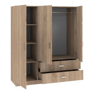 Кралски трикрилен гардероб сонома 150x58x177см