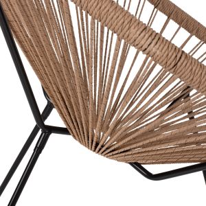 Acapulco armchair with black metal frame Hm5871,01 70x73x79hcm