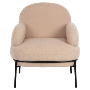 Armchair Agnes Hm9525,20 boucle ecru with black metal legs 74x71x83hcm