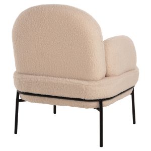 Armchair Agnes Hm9525,20 boucle ecru with black metal legs 74x71x83hcm