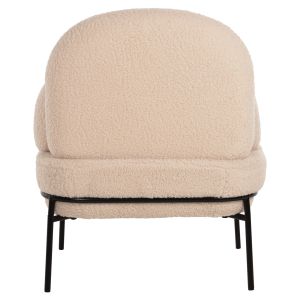 Armchair Agnes Hm9525,20 boucle ecru with black metal legs 74x71x83hcm
