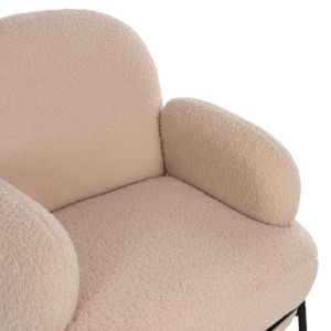 Armchair Agnes Hm9525,20 boucle ecru with black metal legs 74x71x83hcm