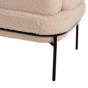 Armchair Agnes Hm9525,20 boucle ecru with black metal legs 74x71x83hcm